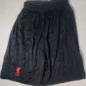 LF Black Athletic Men's Shorts with Red Logo